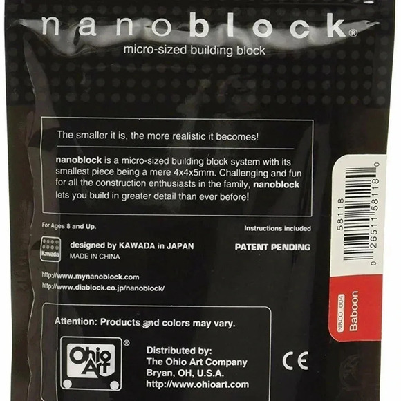 NEW Nanoblock Micro Size Baboon 140pcs - Picture 3 of 3